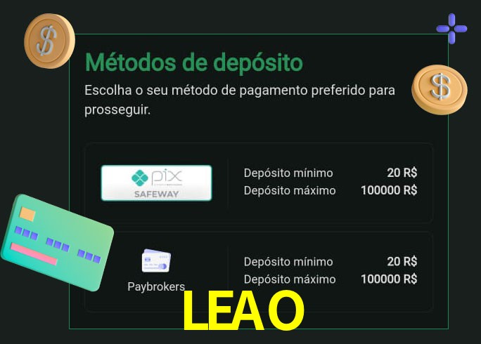 O cassino LEAO oferece uma grande variedade de métodos de pagamento